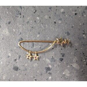 Vintage Shooting Star Dangle Charm Pin Holder Brooch, Rhinestone Charms, 80s